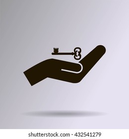 hands and key vector icon