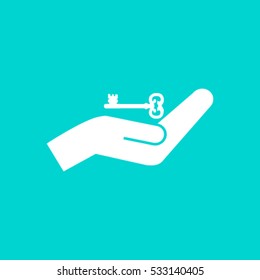 hands and key vector icon