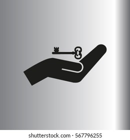 hands and key vector icon