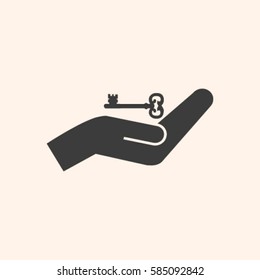 hands and key vector icon