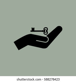 hands and key vector icon