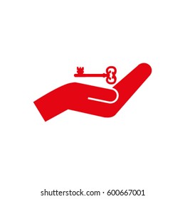 hands and key vector icon
