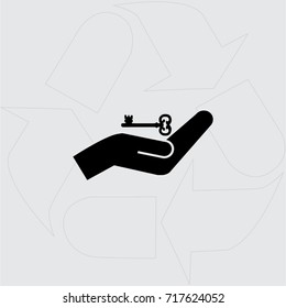 hands and key vector icon