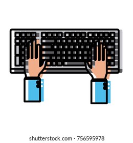 Hands in keyboard