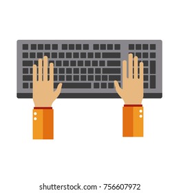 Hands in keyboard