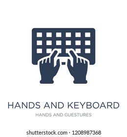 Hands and Keyboard icon. Trendy flat vector Hands and Keyboard icon on white background from Hands and guestures collection, vector illustration can be use for web and mobile, eps10