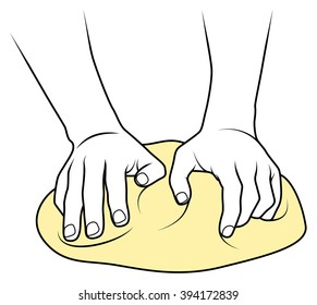 Hands Kneading Dough.