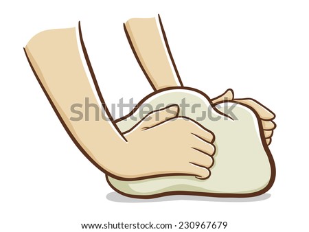 Similar – Image, Stock Photo Hand kneading dough on a steel counter in a kitchen