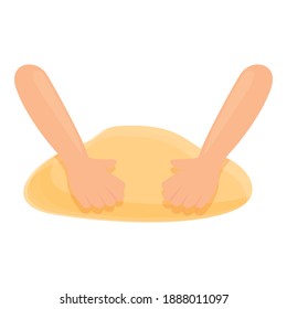 hands kneading Dough icon. Cartoon of dough hands vector icon for web design isolated on white background