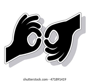 hands language signs isolated icon vector illustration design