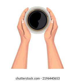 hands lifting coffee cup icon