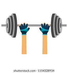 hands lifting dumbell gym accessory
