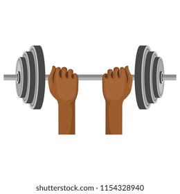 hands lifting dumbell gym accessory