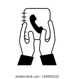 hands lifting phonebook agend