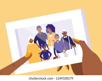 hands lifting portrait of black family picture