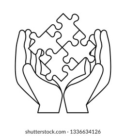 hands lifting puzzle attached solution