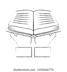 hands lifting sacred book religious