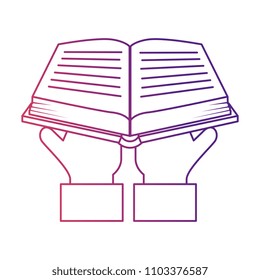 hands lifting sacred book religious