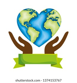 hands lifting world planet earth