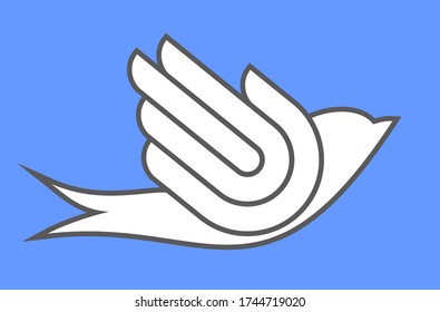 Hands like a dove's wing. Peace icon, logo vector