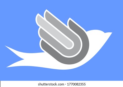 Hände wie ein Taubenflügel. Friedenssymbol, Logo-Vektorgrafik
