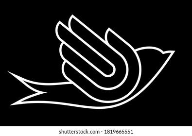 Hands like a dove's wing. Peace icon, logo vector