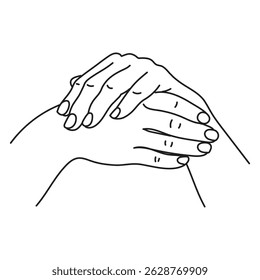 hands line drawing manicure and hand care