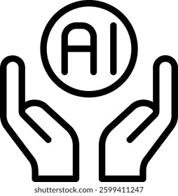 hands line icon illustration vector