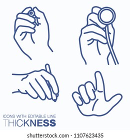 Hands line icons