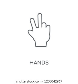 Hands linear icon. Hands concept stroke symbol design. Thin graphic elements vector illustration, outline pattern on a white background, eps 10.