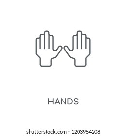 Hands linear icon. Hands concept stroke symbol design. Thin graphic elements vector illustration, outline pattern on a white background, eps 10.