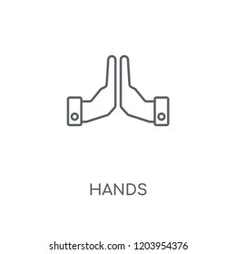 Hands linear icon. Hands concept stroke symbol design. Thin graphic elements vector illustration, outline pattern on a white background, eps 10.