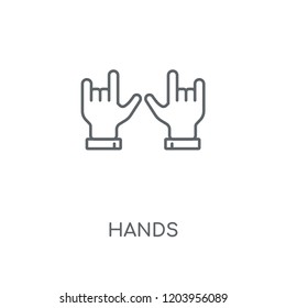 Hands linear icon. Hands concept stroke symbol design. Thin graphic elements vector illustration, outline pattern on a white background, eps 10.