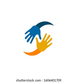 Hands logo design inspiration vector illustration template