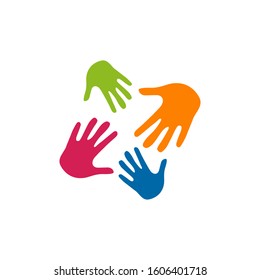 Hands logo design inspiration vector illustration template