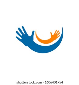 Hands logo design inspiration vector illustration template