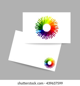 Plantilla de logotipo manos. Concepto de diseño de tarjetas de visita para el equipo, trabajo en equipo, fondos, asociación, comunidad, caridad y voluntariado, proyecto social y etc. Ilustración gráfica vectorial.