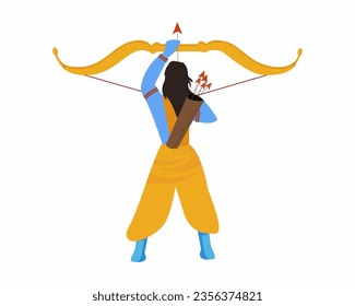 hands of Lord Rama Holding Big Bow and Arrow celebrating Shri Ram Navami