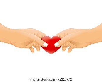 hands with love concept vector