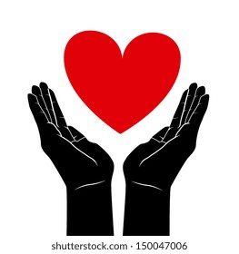 hands  love design over white background vector illustration 