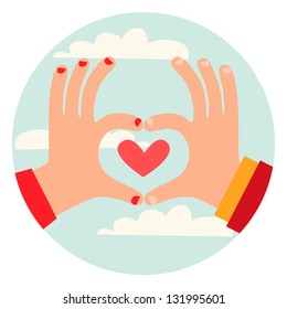 Hands love gesture