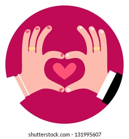 Hands love gesture