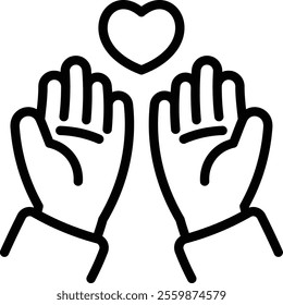 Hands Love Gesture Icon. Hand Gesture Vector Icon