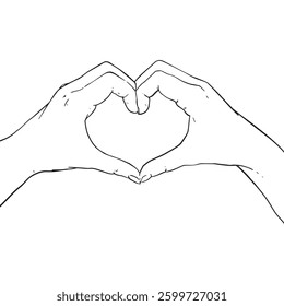 Hands love gesture illustration vector