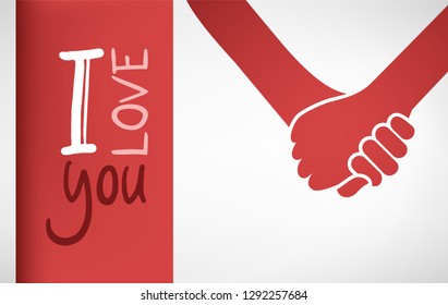 hands in love and I love you message