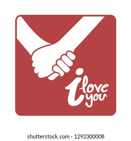 hands in love and I love you message