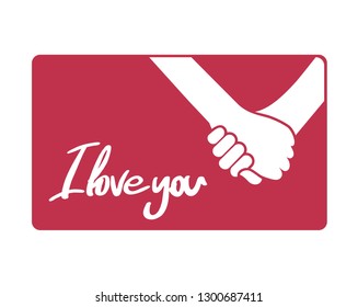 hands in love and I love you message