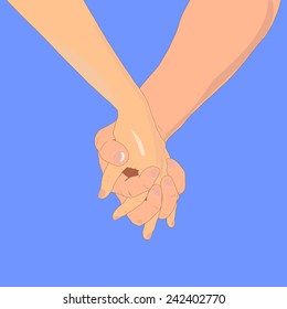 Hands of loving couple.
