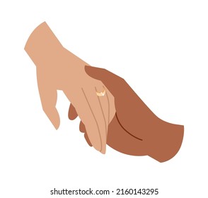 Manos de gente amorosa. Ilustración del vector