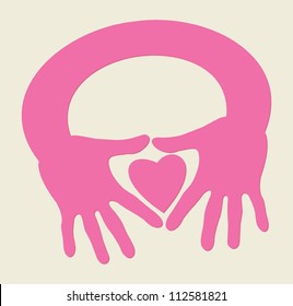 Hands make heart shape